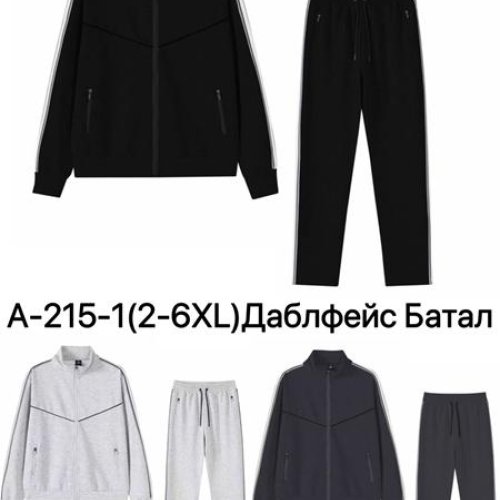 Костюм спорт Ale-Ate (2XL-6XL) A215-1 black (деми) Ale-Ate A215-1 black