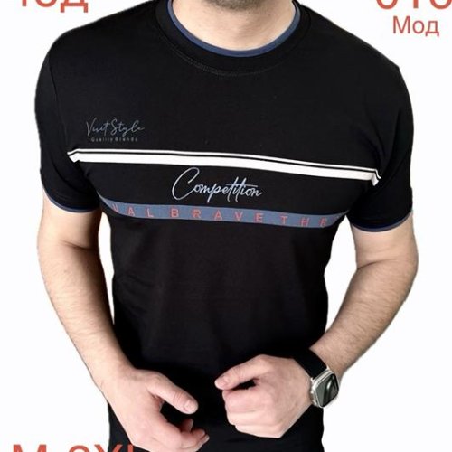 Футболка Надийка (M-2XL) ND1137-016 black (лето) Надийка ND1137-016 black