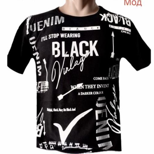 Футболка Надийка (M-2XL) ND1158-0754 black (лето) Надийка ND1158-0754 black