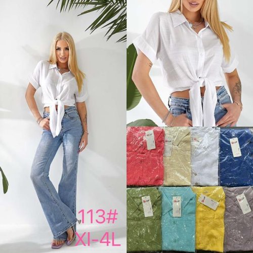 Блузка JJF (XL-4XL) 113 white (лето) JJF 113 white