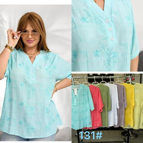 Блузка JJF (3XL-6XL) 131 white (лето) JJF 131 white