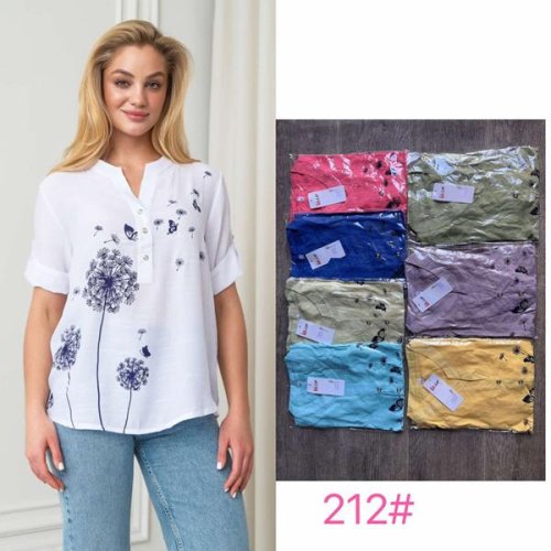 Блузка JJF (XL-4XL) 212 yellow (лето) JJF 212 yellow