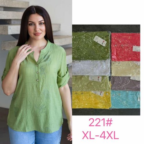 Блузка JJF (XL-4XL) 221 mint (лето) JJF 221 mint