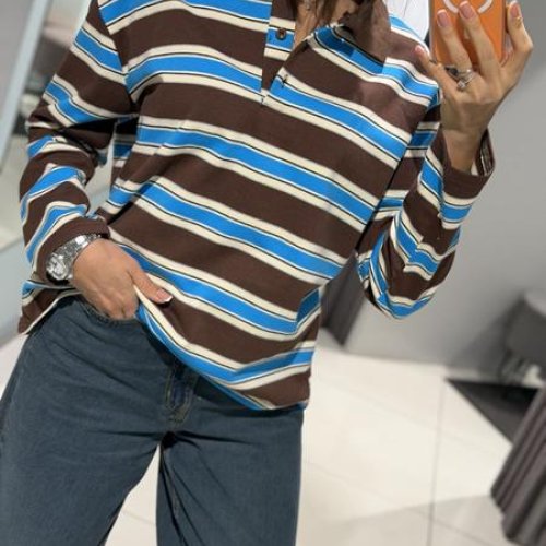 Свитер Comod (one size) 3556  brown-l.blue (деми) Comod 3556  brown-l.blue