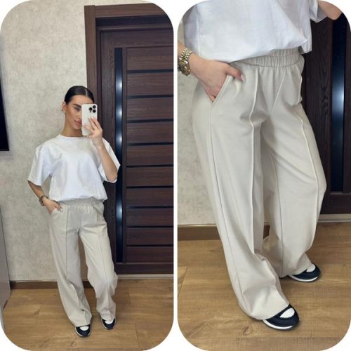 Штаны спорт Valentina (42-48) 244 beige (деми) Valentina 244 beige