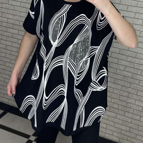 Футболка LeVisha (2XL-3XL) 25004 black (лето) LeVisha 25004 black