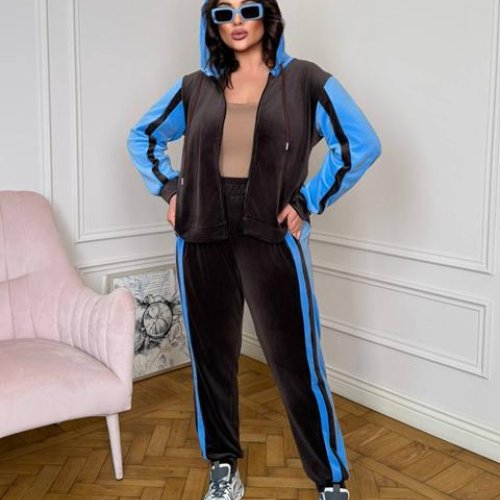 Костюм спорт Seven Zikina (50-64) 1363 brown-l.blue (деми) Seven Zikina 1363 brown-l.blue