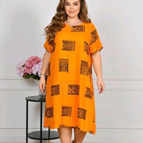 Платье Romeo life (56-60) 083-1 orange (лето) Romeo life 083-1 orange