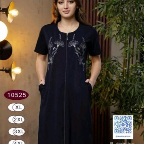 Халат Romeo life (M-4XL) 10525 navy (лето) Romeo life 10525 navy