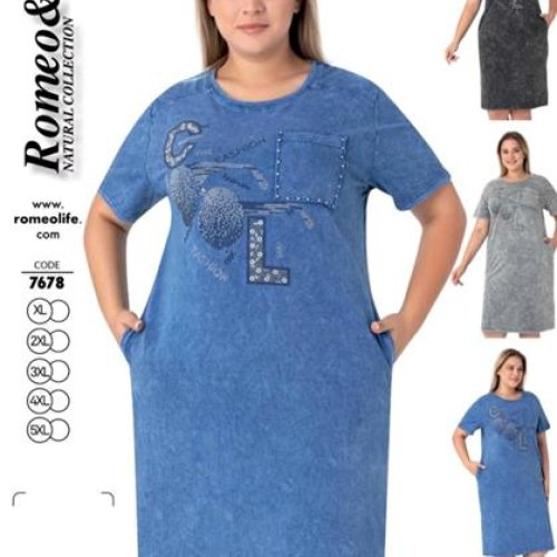 Платье Romeo life (50-58) 7678 blue (лето) Romeo life 7678 blue