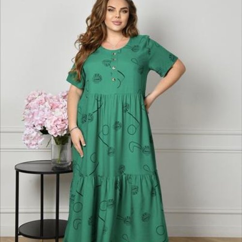 Платье Romeo life (56-60) A6-1 green (лето) Romeo life A6-1 green