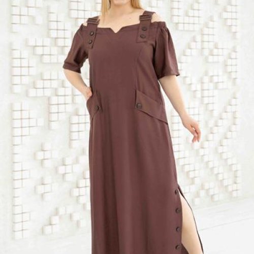 Платье Romeo life (48-56) RL1001 brown (лето) Romeo life RL1001 brown