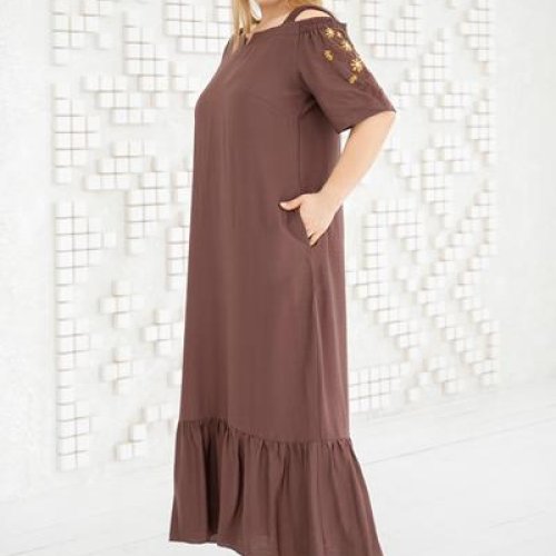 Платье Romeo life (50-58) RL1008 brown (лето) Romeo life RL1008 brown