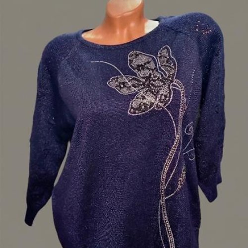 Свитер Julia (52-54) JL1027 navy (деми) Julia JL1027 navy