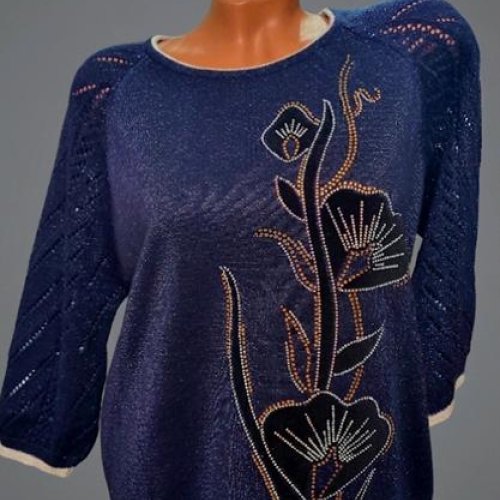 Свитер Julia (52-54) JL1028 navy (деми) Julia JL1028 navy