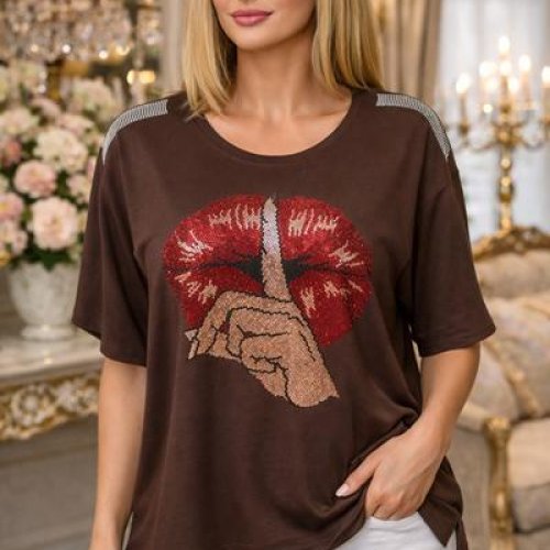 Футболка Julia (52-56) JL1081 brown (лето) Julia JL1081 brown