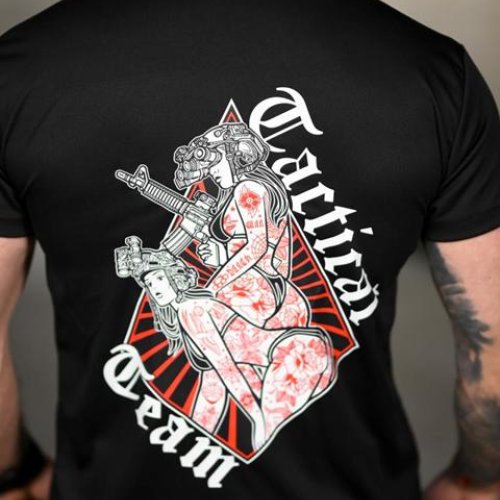 Футболка Madoka (M-3XL) 1351 black (лето) Madoka 1351 black