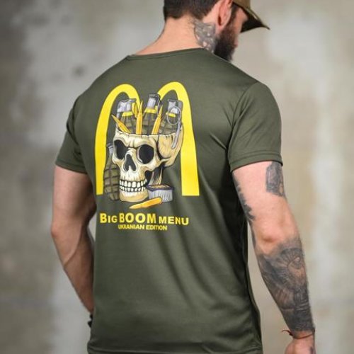 Футболка Madoka (M-3XL) 1362 khaki (лето) Madoka 1362 khaki