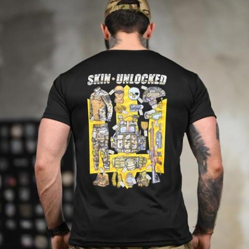 Футболка Madoka (M-3XL) 1366 black (лето) Madoka 1366 black