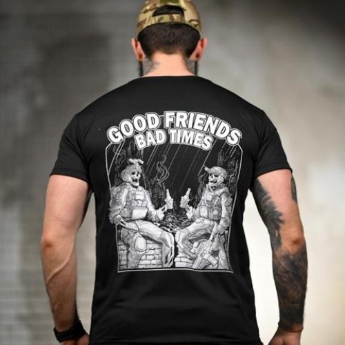 Футболка Madoka (M-3XL) 1371 black (лето) Madoka 1371 black