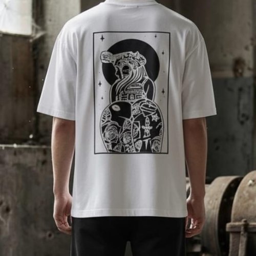 Футболка Madoka (M-3XL) 1391 white (лето) Madoka 1391 white