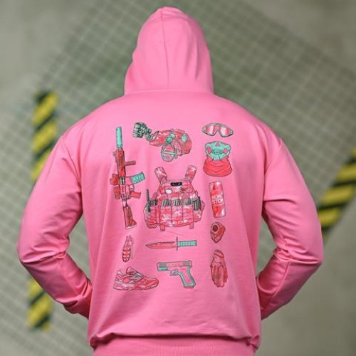 Худи Madoka (M-3XL) 1405 pink (деми) Madoka 1405 pink