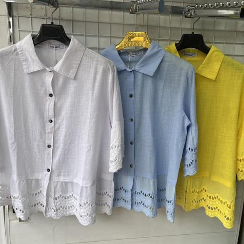 Блузка Yafeier (XL-4XL) 390 white (лето) Yafeier 390 white