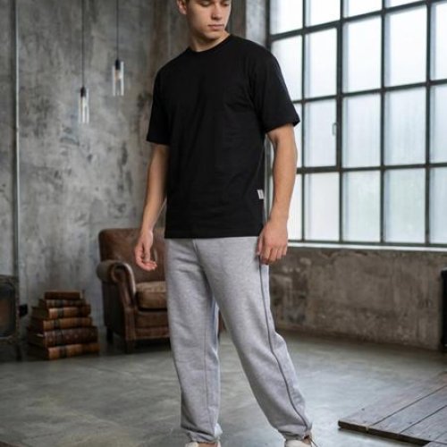 Штаны спорт Moranny (S-2XL) 2223 l.grey (деми) Moranny 2223 l.grey