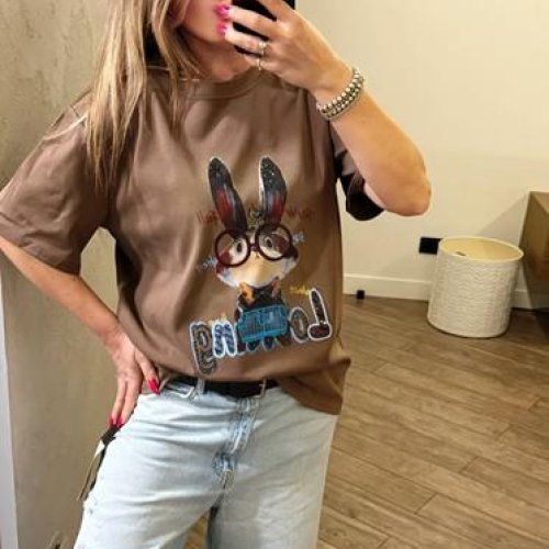 Футболка Lora (one size) LR1303 brown (лето) Lora LR1303 brown