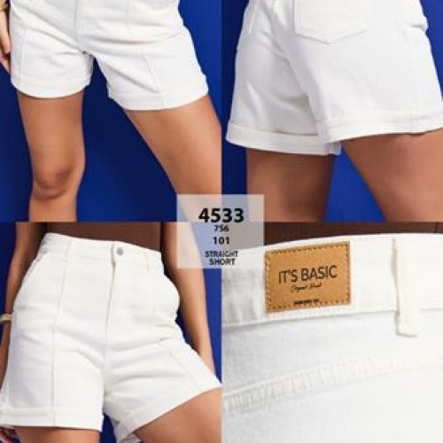 Шорты Jeans Style (34-42) 4533-7S6-101 white (лето) Jeans Style 4533-7S6-101 white