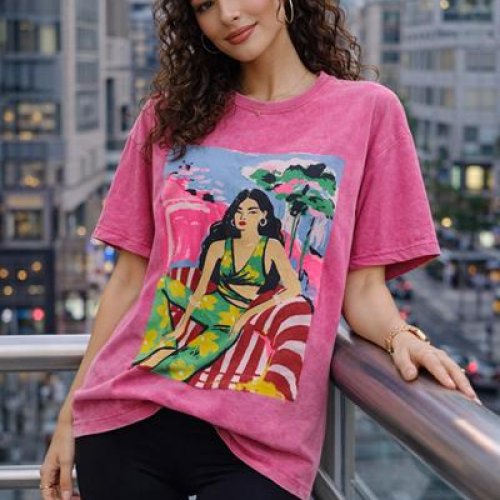 Футболка Major (S-L) 7303 pink (лето) Major 7303 pink