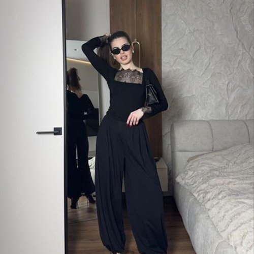 Штаны Arina (42-48) 1713 black (деми) Arina 1713 black