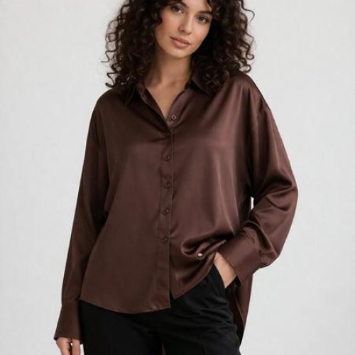 Рубашка Arina (42-52) 8079 brown (деми) Arina 8079 brown
