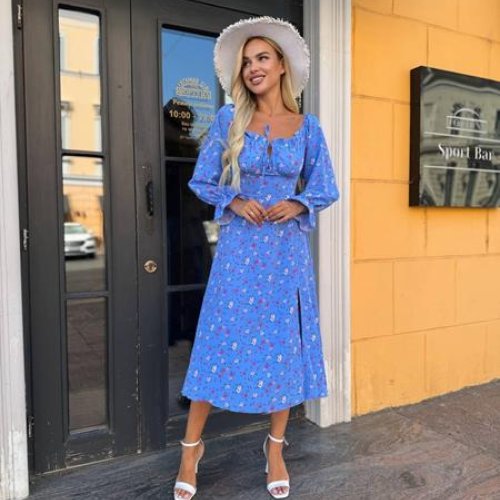 Платье Sofi Cor (42-48) 6045 l.blue (лето) Sofi Cor 6045 l.blue