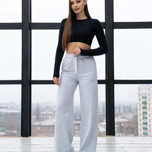 Штаны спорт AZNA (S-XL) Б44 l.grey (деми) AZNA Б44 l.grey