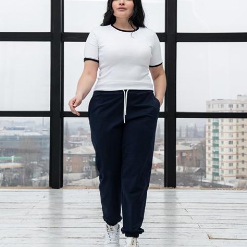Штаны спорт AZNA (XL-4XL) Б53 navy (деми) AZNA Б53 navy