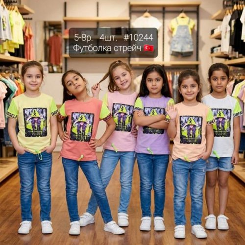 Футболка AMZ (5-8) 10244 l.pink (лето) AMZ 10244 l.pink