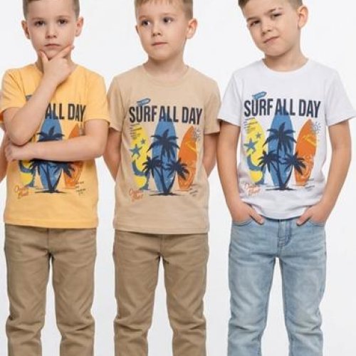 Футболка AMZ (5-8) 134 beige (лето) AMZ 134 beige