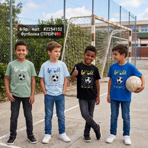 Футболка AMZ (6-9) 2254152 l.blue (лето) AMZ 2254152 l.blue