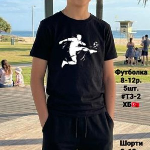 Футболка AMZ (8-12) T3-2 black (лето) AMZ T3-2 black