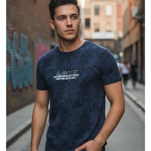 Футболка Style M.Clothes (S-2XL) SM64 navy (лето) Style M.Clothes SM64 navy