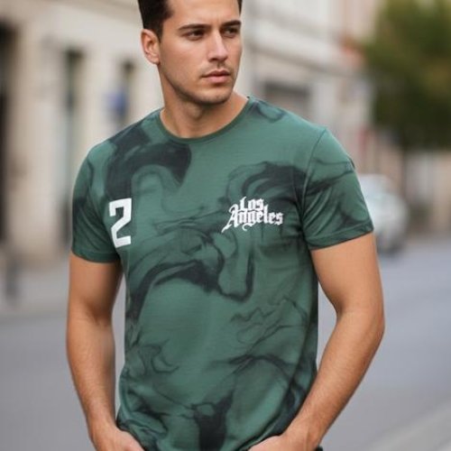 Футболка Style M.Clothes (S-2XL) SM100 green (лето) Style M.Clothes SM100 green