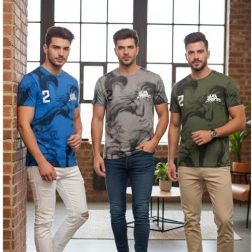 Футболка Style M.Clothes (S-2XL) SM101 blue (лето) Style M.Clothes SM101 blue