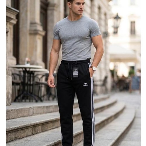 Штаны спорт Style M.Clothes (M-3XL) SM189 black (деми) Style M.Clothes SM189 black