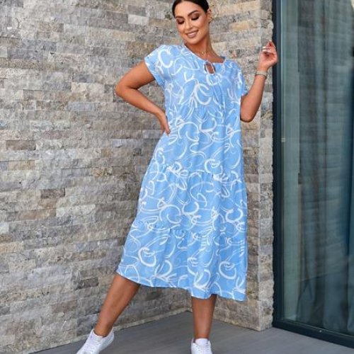 Платье Deliv (L-2XL) 557 l.blue (лето) Deliv 557 l.blue