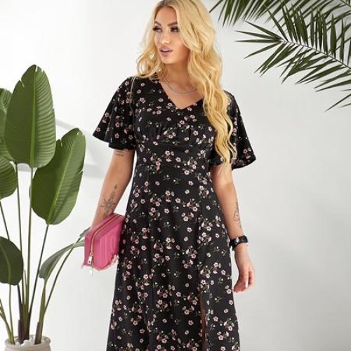 Платье Deliv (S-XL) 563 black (лето) Deliv 563 black