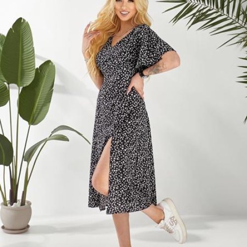 Платье Deliv (S-XL) 563-1 black (лето) Deliv 563-1 black