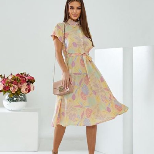 Платье Deliv (S-XL) 572 yellow (лето) Deliv 572 yellow