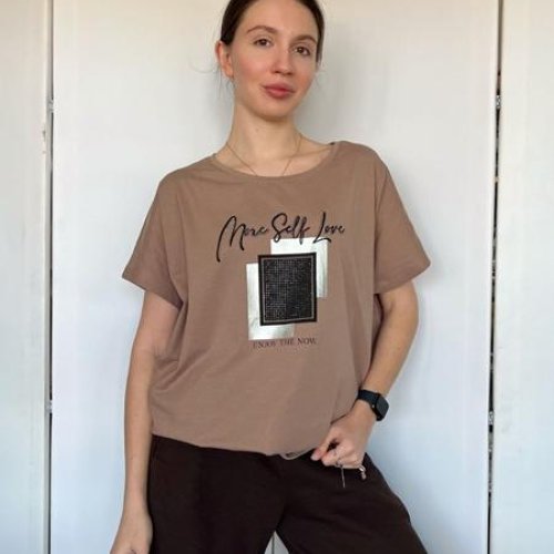 Футболка FSN (48-54) 2837 brown (лето) FSN 2837 brown