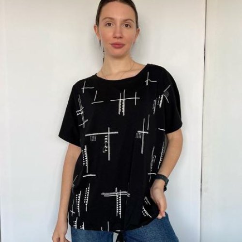 Футболка FSN (M-L) 6535 black (лето) FSN 6535 black